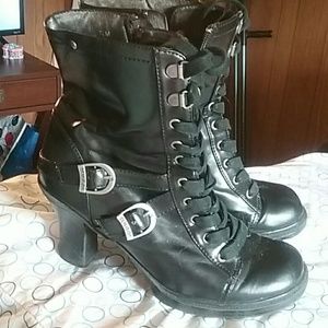 Black Leather Mudd Boots